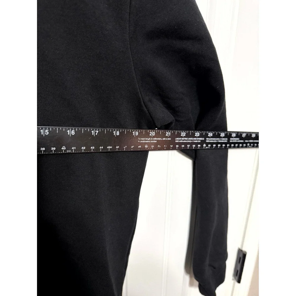 Zara Mock Neck Sweatshirt Mens M Black Solid Long Sleeve Cotton Blend